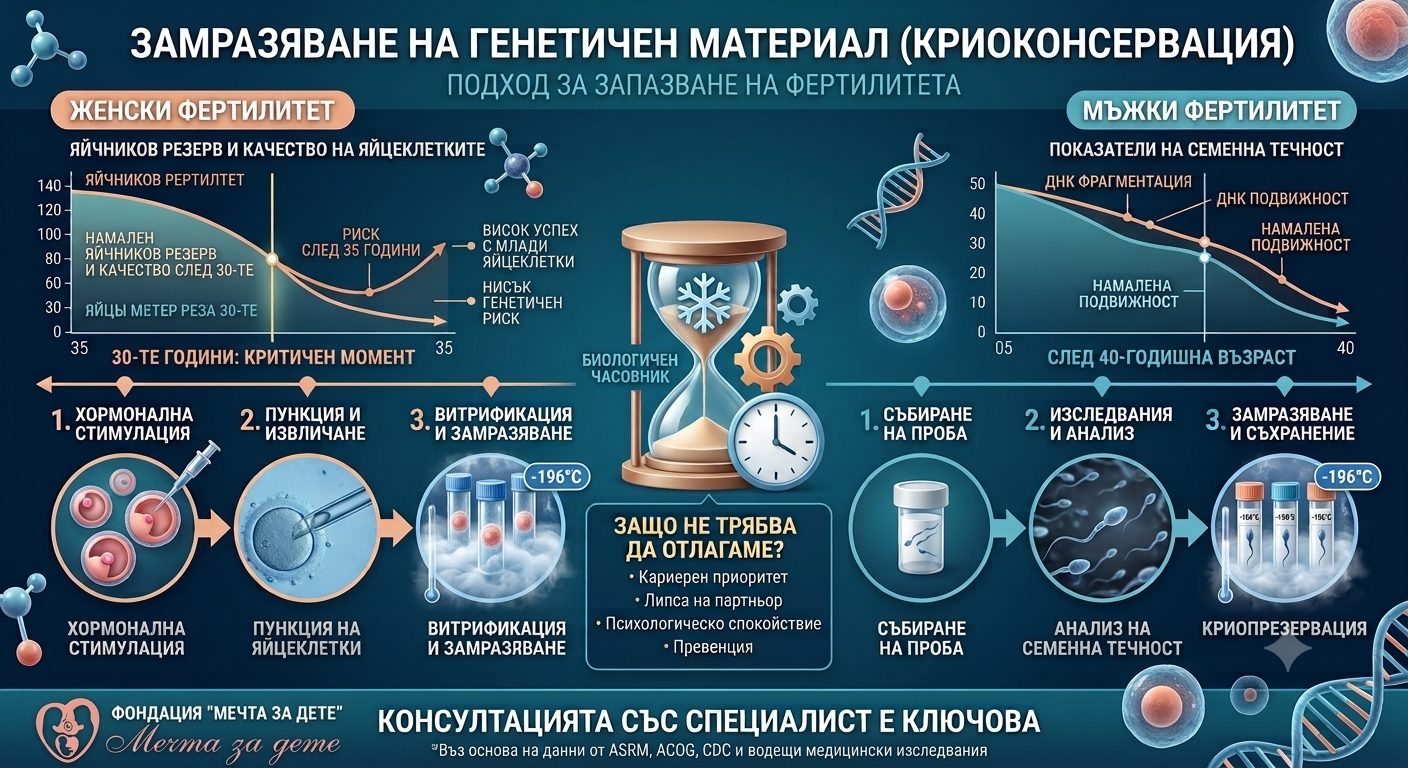ЗАМРАЗЯВАНЕ НА ГЕНЕТИЧЕН МАТЕРИАЛ ПРИ ЖЕНИТЕ И МЪЖЕТЕ